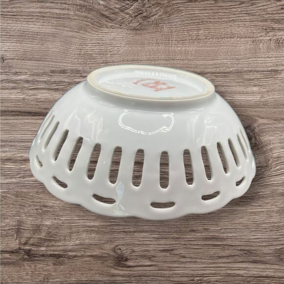 AIYO China from Occupied Japan Vintage Rose Bowl with Gold Trim 6” Diameter 2” H - Picture 3 of 6